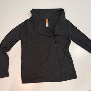 Lucy dark grey cardigan/wrap sweatshirt, size M